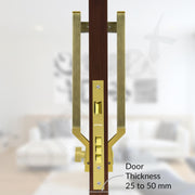 Plantex 15 Inch Door Handle with Lock/Stainless Steel Handle Set for Home/Office/Door Accessories - Pack of 1 (Brass Antique & Gold)