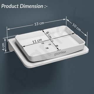 Plantex 5mm Acrylic Soap Dish for Bathroom/Wall Mounted Soap Holder/Soap Stand/Bathroom Accessories - (White)