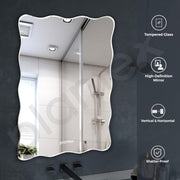 Plantex Frameless Bathroom Mirror/Rectangular Shape Glass For Wall/Mirror For Dressing Room/Living Room/Bedroom/Entryway (18 X 24 Inch)