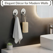 Plantex Wall Hanging Hook/Bath Towel Hook/Self Adhesive Round Robe Hooks for Kitchen/Bathroom/Stylish Home Decor Items - Pack of 2 (Chrome)