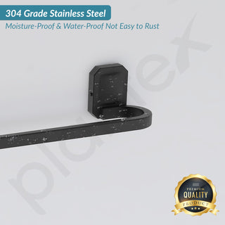 Plantex 304 Grade Stainless Steel Towel Holder in Batrhoom/Single Towel Rod/Holder for Bathroom Accessories - Cute (Black - 24 Inch)