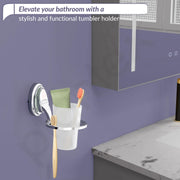 Plantex 304 Grade Stainless Steel Tumbler Holder/Tooth Brush Holder/Bathroom Accessories - Cubic (Chrome)