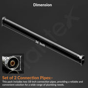 Plantex Stainless Steel Leak Proof Geyser Connection Pipe | 36 Inch Hot & Cold Water Geyser Pipe |  Set of 2  | G1/2 Thread | Connection Pipe for Water Heater, Mixer & Sink | Chrome(pk-2)