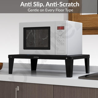 Plantex GI Steel Oven Stand/Microwave Stand for Kitchen Platform/Easy to Screw-Fit & Assemble OTG Rack/Kitchen Storage Shelf – Metal (Black)