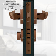 Plantex Door Lock for Home/Main Door Lock Set/Mortise Lock Set with Brass Lock Body & Cylinder (7129, PVD Choco)