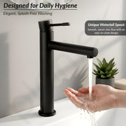 Plantex Wash Basin Mixer Tap Hot and Cold/Pure Brass Tap Handle and 304 Grade Stainless Steel Body/Hot & Cold Basin Mixer/Pillar Spout for Wash Basin/Deck Mount - (8013-2, Black)