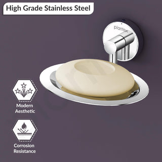 Plantex Stainless Steel Soap Holder for Bathroom/Soap Stand/Soap Dish/Soap Storage/Bathroom Accessories (Chrome)