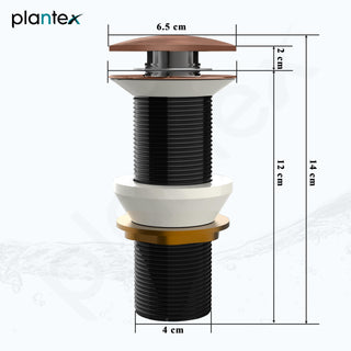 Plantex Pure Brass Waste Coupling for Wash Basin/ 5 inch Drain Out let System Full Thread Pop up Matt Waste Coupling for Wash Basin - Pack of 1 (Matt Rose Gold)