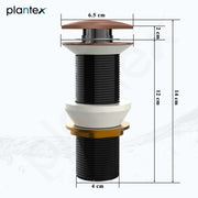 Plantex Pure Brass Waste Coupling for Wash Basin/ 5 inch Drain Out let System Full Thread Pop up Matt Waste Coupling for Wash Basin - Pack of 1 (Matt Rose Gold)
