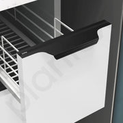 Plantex Profile Handle for Kitchen Cabinet/10 Inch Aluminium Drawer Profile Handle/Wardrobe Pull Handle for Home/Office/Hotel - Pack of 3 (Black)