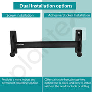Plantex Single Towel Rod for Bathroom/Cloth Hanger for Wall/Towel Holder/9 Inch Towel Bar/Bathroom Accessories (1511, Black)