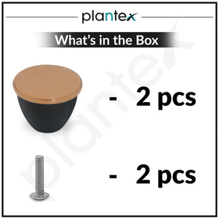 Plantex Knobs for Drawer/Drawer Knobs/Knobs for Cabinets/Pull-Push Knobs for Kitchen/Bedroom Drawer - Pack of 2 (Rose Gold & Black)