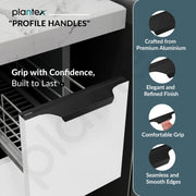 Plantex Profile Handle for Kitchen Cabinet/6 Inch Alluminium Drawer Profile Handle/Wardrobe Pull Handle for Home/Office/Hotel - Pack of 2 (Black)