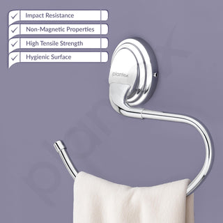 Plantex 304 Grade Stainless Steel Towel Ring for Bathroom/Hand Napkin Holder for Washbasin/Bathroom Accessories - Cubic (Chrome)