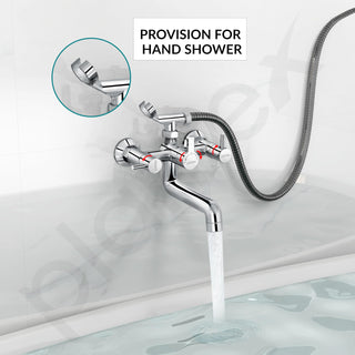 Plantex Telephonic Brass Wall Mixer for Bathroom/Tap Mixer/Wall Mixer for Bathroom 2 in 1 with 7-Year Manufacturer's Warranty-(ICO-917-Chrome)