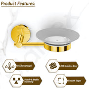 Plantex 304 Grade Stainless Steel Soap Holder for Bathroom/Soap Stand/Soap Dish/Bathroom Accessories - Oreo (Gold)