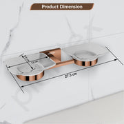 Plantex 304 Grade Stainless Steel Square Dual Soap Dish Holder for Bathroom/Soap Stand/Bathroom Accessories - Benz(Rose Gold)
