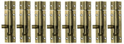 Plantex Stainless Steel Tower Bolt/Tower Bolt for Home,Offices Doors and Windows/Tower Bolt for Main Door/Door Latch/Kundi/Chitakini/Door Latch for Windows - Pack of 8 (Brass Antique, 4 inch)