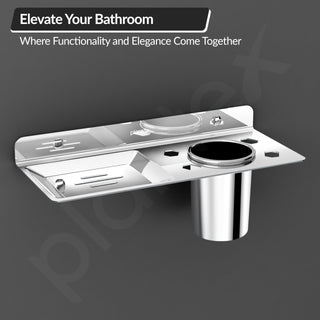 Plantex Platinum Stainless Steel Soap Dish with Tumbler Holder/Soap Holder/Bathroom Accessories - (Chrome)