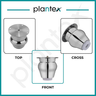 Plantex 3 Inch Sofa Legs for Bed Furniture/Sofa Legs for Table/Sofa Support Legs with Rubber Grip (Chrome Finish, 6 Pcs)