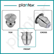 Plantex 3 Inch Sofa Legs for Bed Furniture/Sofa Legs for Table/Sofa Support Legs with Rubber Grip (Chrome Finish, 8 Pcs)