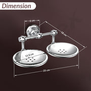 Plantex 304 Grade Stainless Steel Double Soap Holder for Bathroom/Wall Mounted Soap Holder/Bathroom Accessories - Skyllo (Chrome)