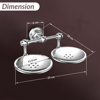 Plantex 304 Grade Stainless Steel Double Soap Holder for Bathroom/Wall Mounted Soap Holder/Bathroom Accessories - Skyllo (Chrome)