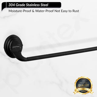 Plantex 304 Grade Stainless Steel 24 inch Towel Hanger/Single Towel Rod/Holder Stand Bathroom Accessories - Cubic (Black)