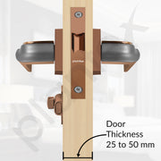 Plantex Heavy Duty Door Lock – Bathroom Door Lock/Mortise 8inch Keyless Handle Set for Home/Bathroom/Store Room/Balcony/Office with Baby Latch (7086, PVD Choco & Satin Black)