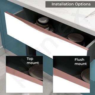 Plantex Profile Handle for Kitchen Cabinet/34 Inch Alluminium Drawer Profile Handle/Wardrobe Pull Handle for Home/Office/Hotel - Pack of 3 (Rose Gold)