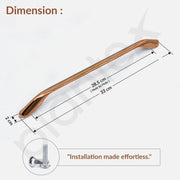 Plantex Cabinet Handle/288mm Handle for Wardrobe/Kitchen Handle/Pull-Push Handle for Home/Office - Pack of 2 (Rose Gold)