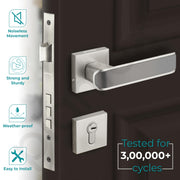 Plantex Premium Door Lock with 3 Years of Warranty/Main Door Locks for Home/Mortise Lock for Door - Main Door Lock Set (7112 - Satin White & Satin Black)