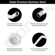 Plantex 9-Inch Round Bend Shower Arm for Overhead Shower/Stainless Steel Shower Pipe/Wall Mount Bathroom Fitting with Â½-Inch Thread - Pack of 1 (Chrome)