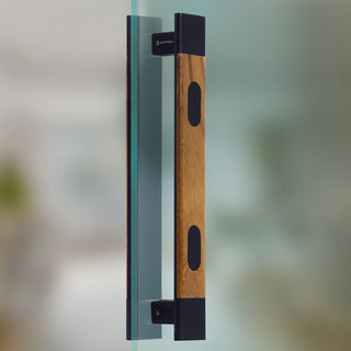 Plantex Heavy Duty Door Handle/Main Door Handle 14 Inch/Pull Push Door Handle for Glass & Wooden Door – Pack of 1 (300, Black and Wood Finish)