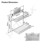 Plantex Self Adhesive Stainless Steel Bathroom Detergent Holder/Bathroom Storage Rack/Shelf/Under The Sink Detergent Holder (Small,Chrome)