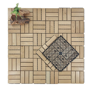 Plantex Ash Wood Interlocking Deck Tiles for Garden/Terrace/Patio/Outdoor and Indoor Flooring - Waterproof Flooring Tiles - Pack of 1 (Wood - 12x12 Inch)
