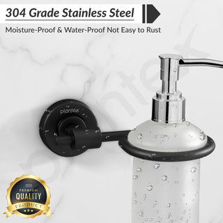 Plantex 304 Grade Stainless Steel Liquid Soap Dispenser/Shampoo Dispenser/Hand Wash Dispenser/Bathroom Accessories - Daizy (Black)