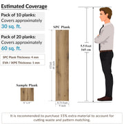 Plantex SPC Tiles for Floor/Interlocking Sound Insulated Flooring Plank/Click N Lock Wooden Flooring for Livingroom/Kitchen-30 Square Feet/10 Tiles,Aurora Craft-DIY Installation(Water&Fire Resistant)