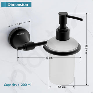 Plantex 304 Grade Stainless Steel Handwash Holder for Wash Basin Liquid Soap Dispenser/Bathroom Accessories - Niko (Black)