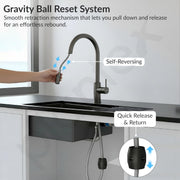Plantex Pull-Down Kitchen Sink Tap/304 Stainless Steel Sink Tap for Kitchen Basin with 360â° Swivel Spout/Kitchen Sink Faucet- (1062, Grey)