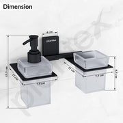 Plantex 304 Grade Stainless Steel Liquid Dispenser with Tumbler Holder/Toothbrush Holder/Shampoo Dispenser for Washbasin/Kitchen/Bathroom Accessories - Pack of 1 (Crystal, Black)
