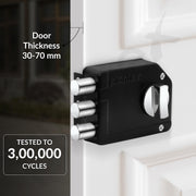 Plantex Tri-Bolt Lock for Main Door/Heavy Duty Door Lock with 4 Keys/Suitable on Single Door for Home/Office/Hotel - Pack of 1 (Z-Black)