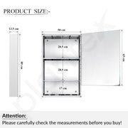 Plantex Premium 304 Stainless Steel Bathroom Mirror Cabinet with Lower Shelf/Bathroom Organiser/Bathroom Mirror with Storage/Bathroom Shelf with Mirror/Bathroom Accessories (20x32 Inch-Chrome)