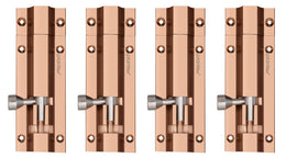 Plantex Stainless Steel 4 inch Tower Bolt/Tower Bolt for Home,Offices Doors and Windows/Tower Bolt for Main Door/Door Latch/Kundi/Chitakini/Door Latch for Windows (Rose Gold, Pack of 4)