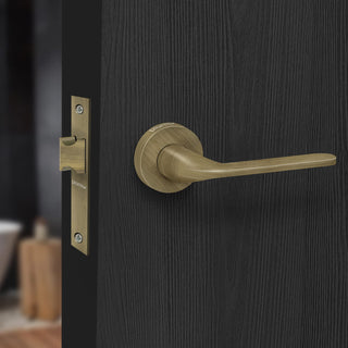 Plantex Pearl Mortise Door Lock for Balcony and Bathroom Door Lock/Keyless Handle Set with Baby Latch (7060 – Brass Antique Finish)