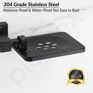 Plantex 304 Grade Stainless Steel Double Soap Holder Stand for Bathroom and Wash Basin/Bathroom Accessories - Splash (Black)