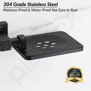 Plantex 304 Grade Stainless Steel Double Soap Holder Stand for Bathroom and Wash Basin/Bathroom Accessories - Splash (Black)