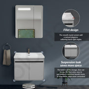 Plantex Plywood Vanity for Bathroom/Square Cabinet with Wash Basin and Mirror/Bathroom Organizer for Home - (NZBC-40)