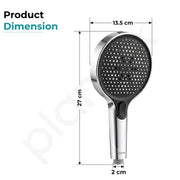 Plantex Hand Shower for Bath/4 Mode Multifunctional Shower/5-Inch ABS Plastic Silicone Handheld Shower/Easy Mode Switching – (Chrome, H615)