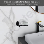 Plantex 304 Grade Stainless Steel Soap Holder for Bathroom/Wall Mounted Soap Holder/Bathroom Accessories - Oreva (Black)